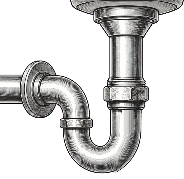 A dripping pipe joint under a sink